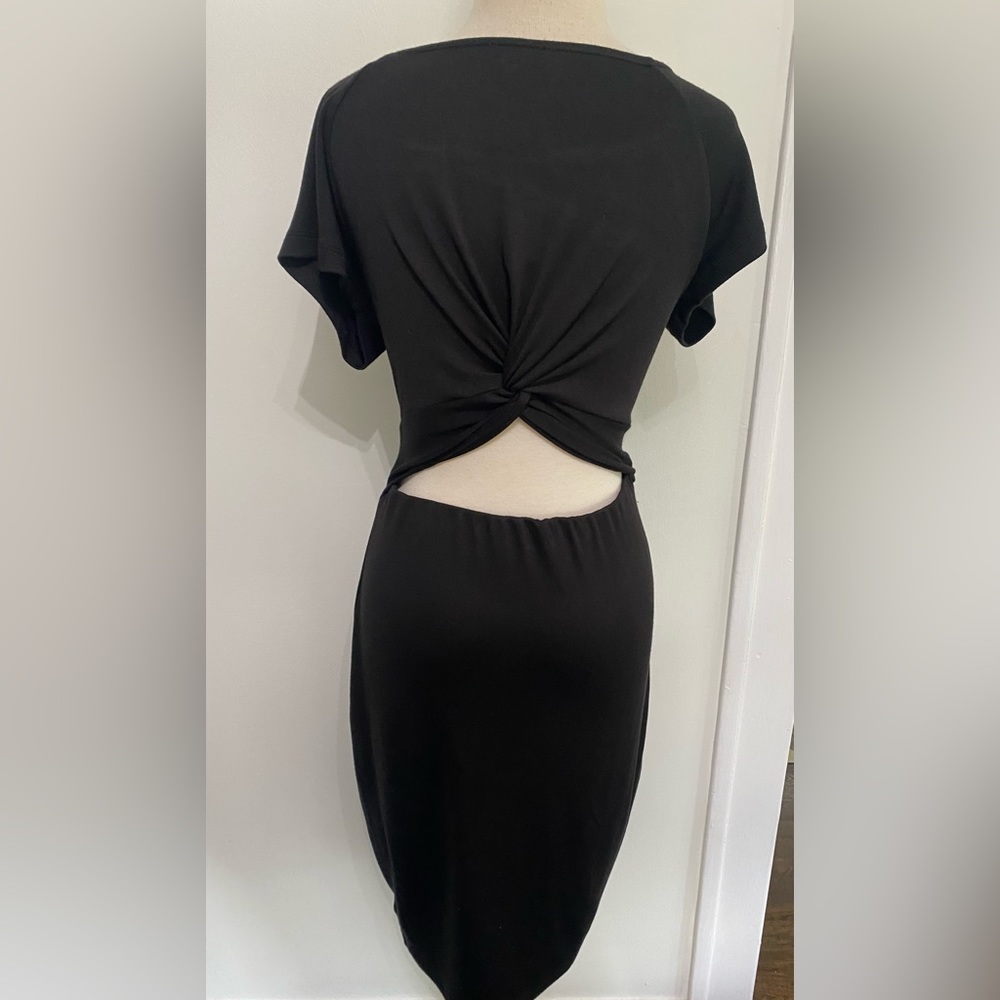 ELLA MOSS Black Back Cutout Dress - Size L NEW
